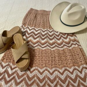 Cupshe Chevron Maxi Knit Skirt